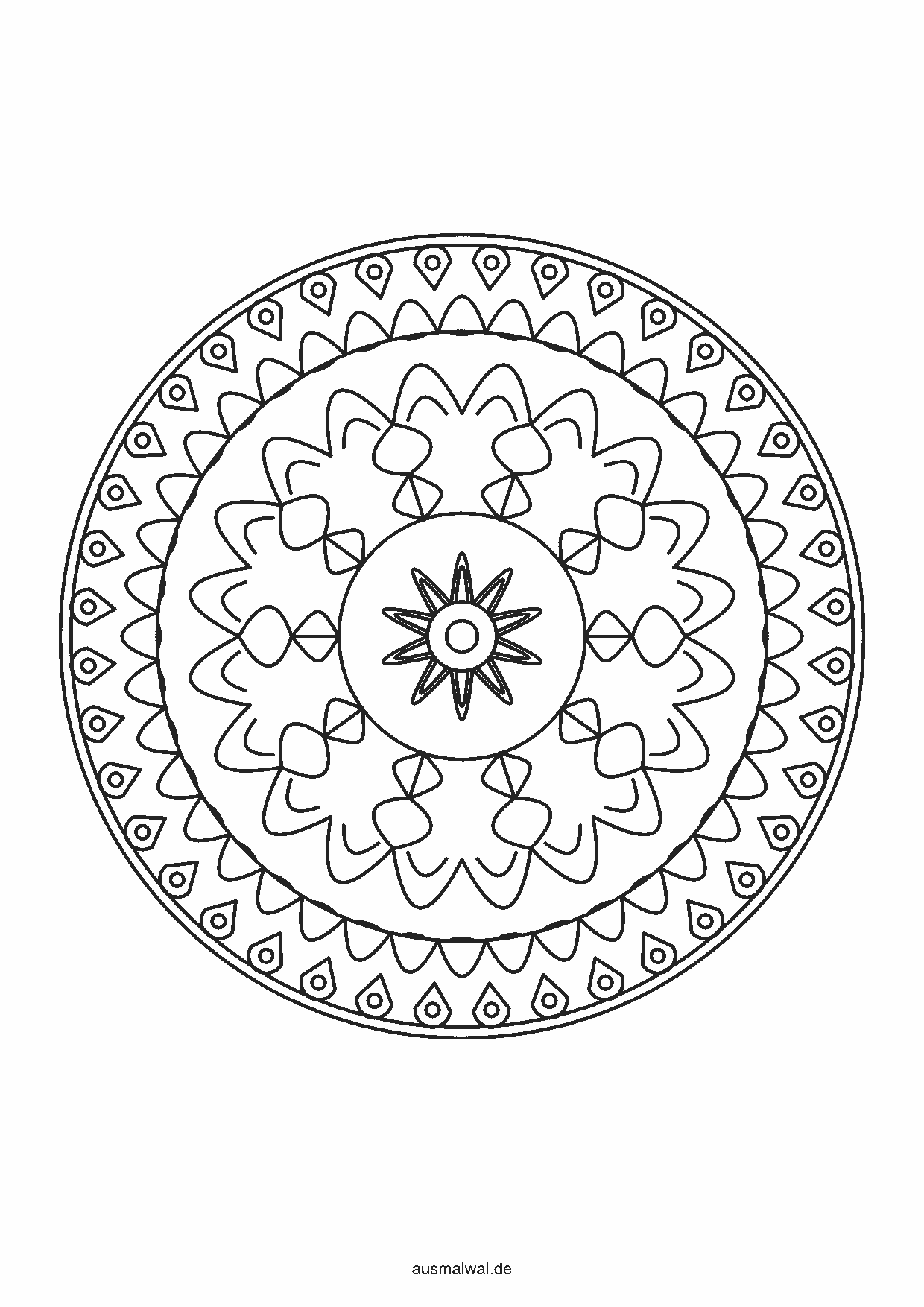 Mandala Nr. 101 zum Ausmalen, mittel