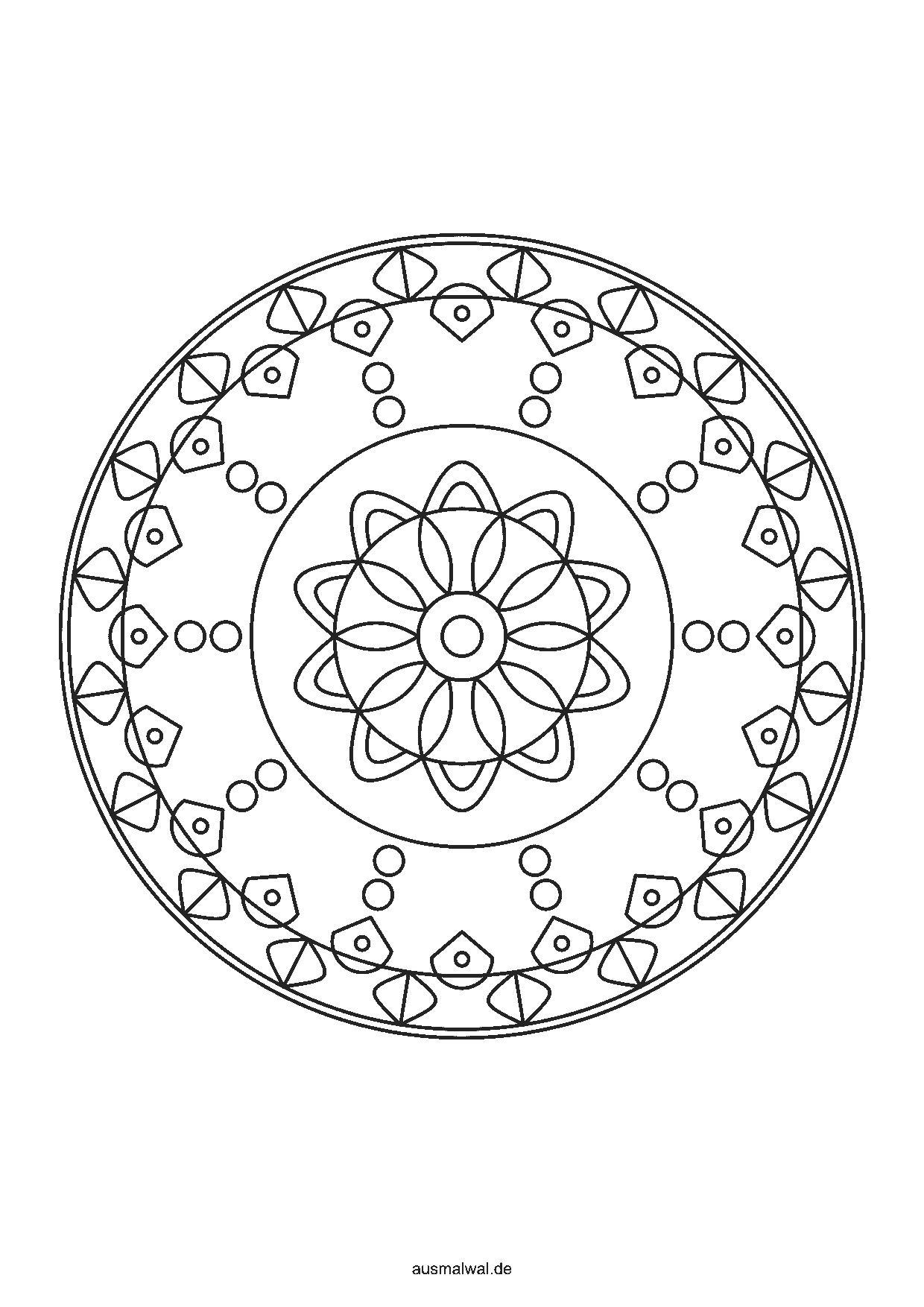 Mandala Nr. 1500 zum Ausmalen, leicht