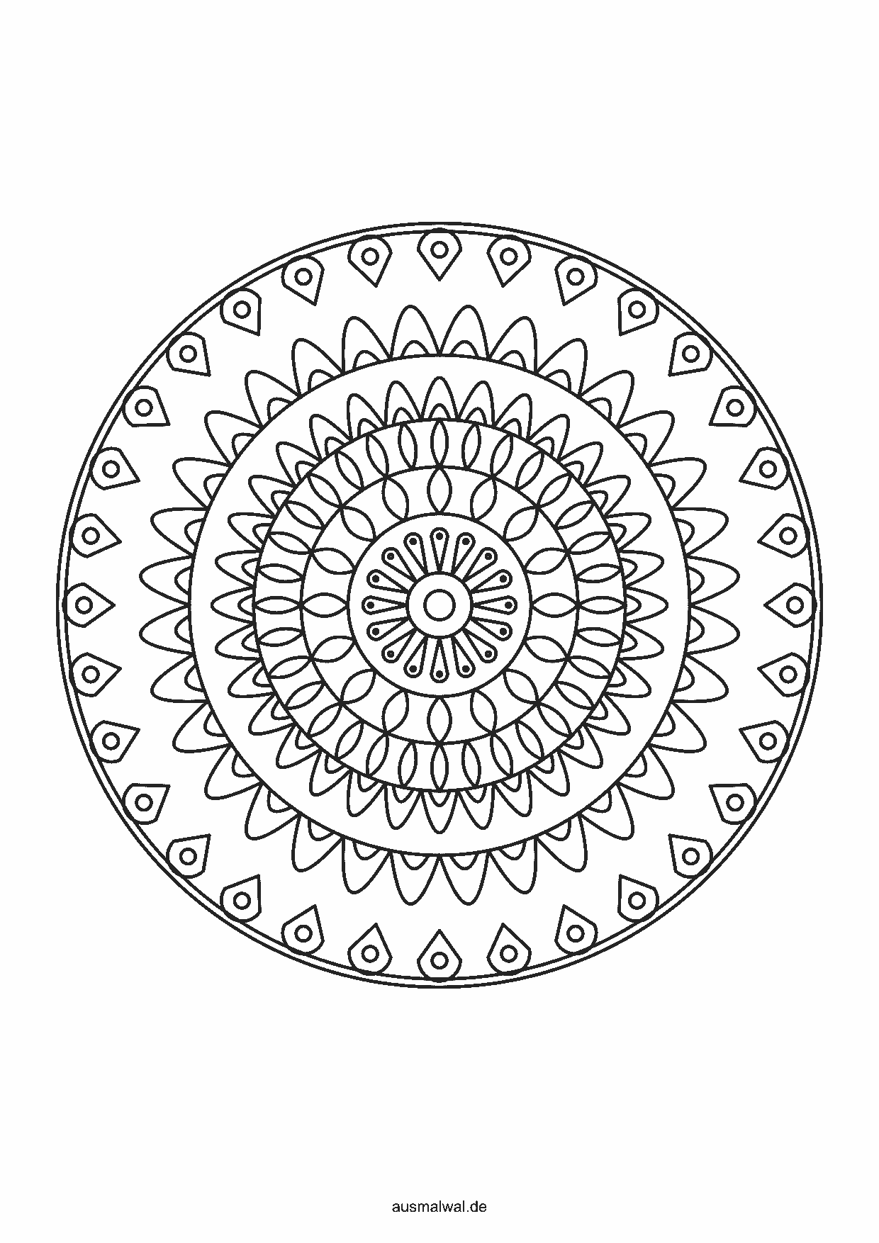 Mandala Nr. 17 zum Ausmalen, knifflig