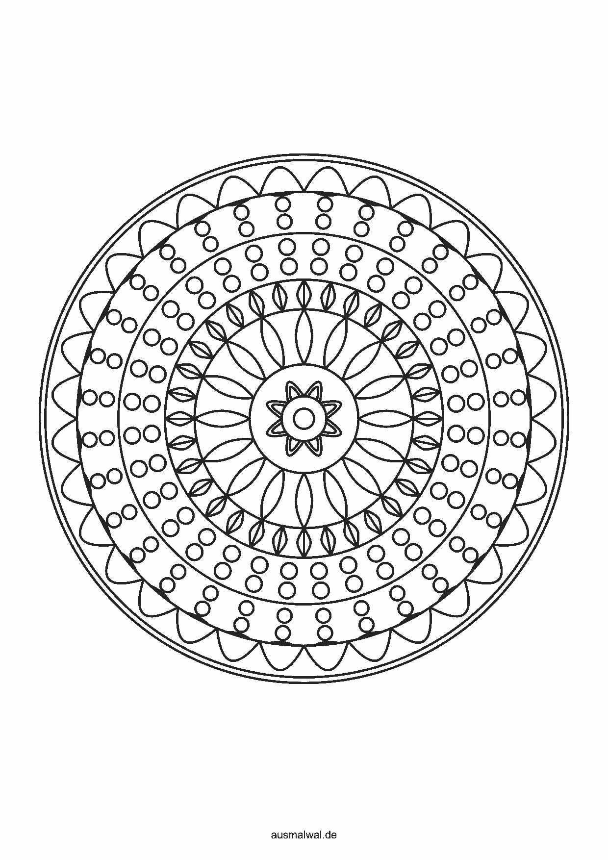 Mandala Nr. 21 zum Ausmalen, knifflig