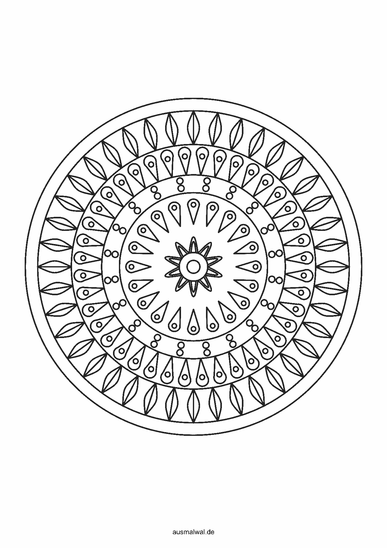Mandala Nr. 23 zum Ausmalen, knifflig