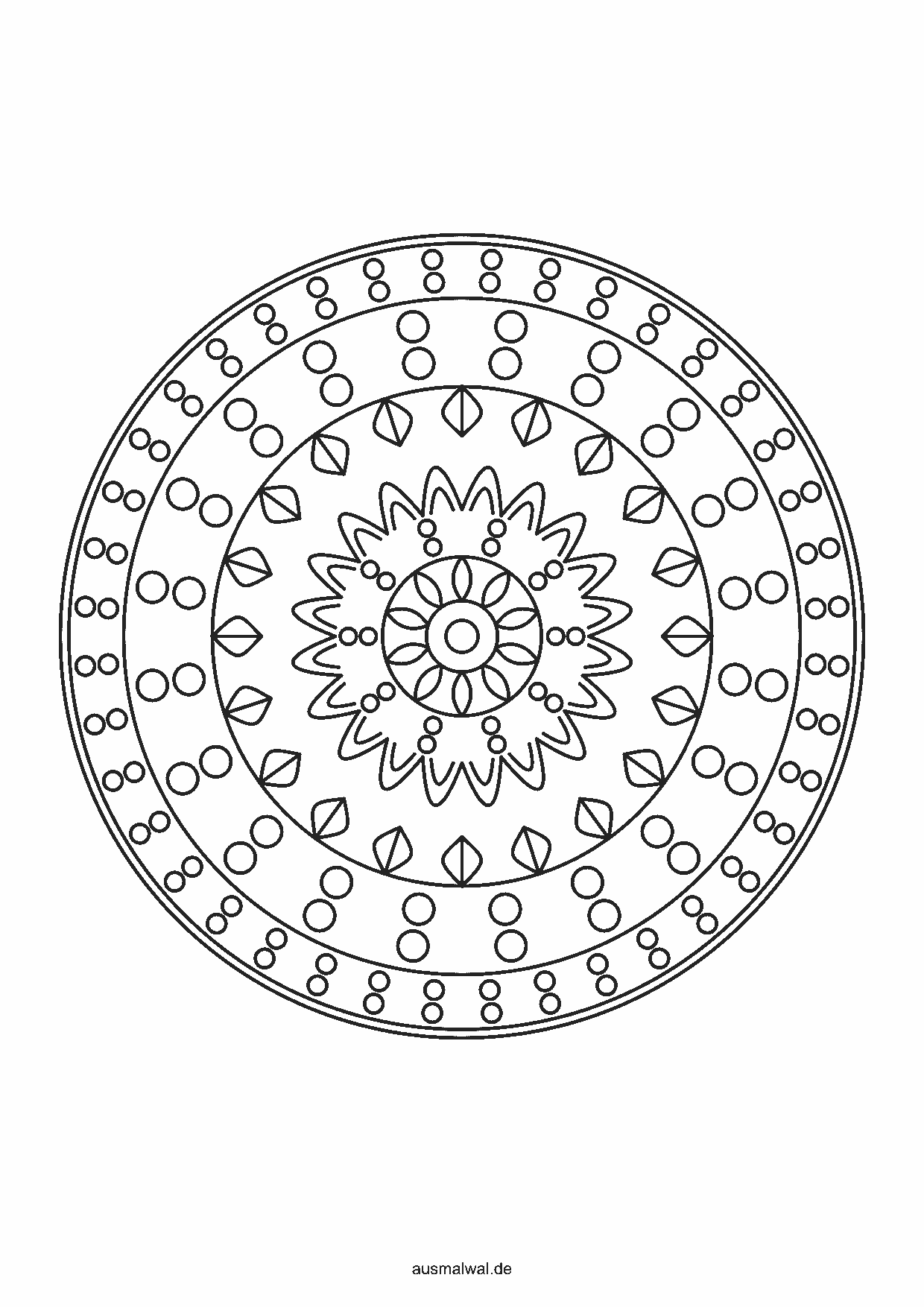 Mandala Nr. 256 zum Ausmalen, mittel