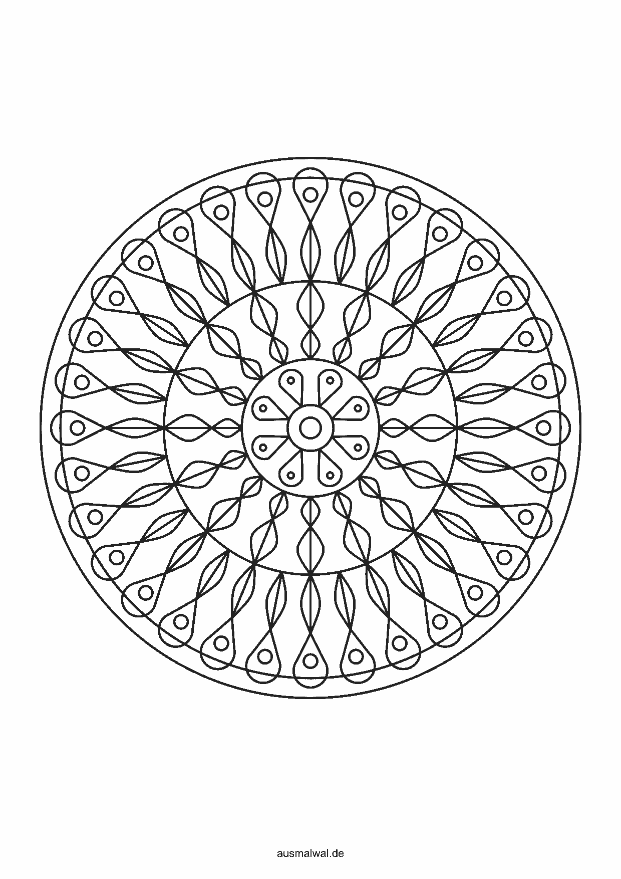 Mandala Nr. 42 zum Ausmalen, mittel