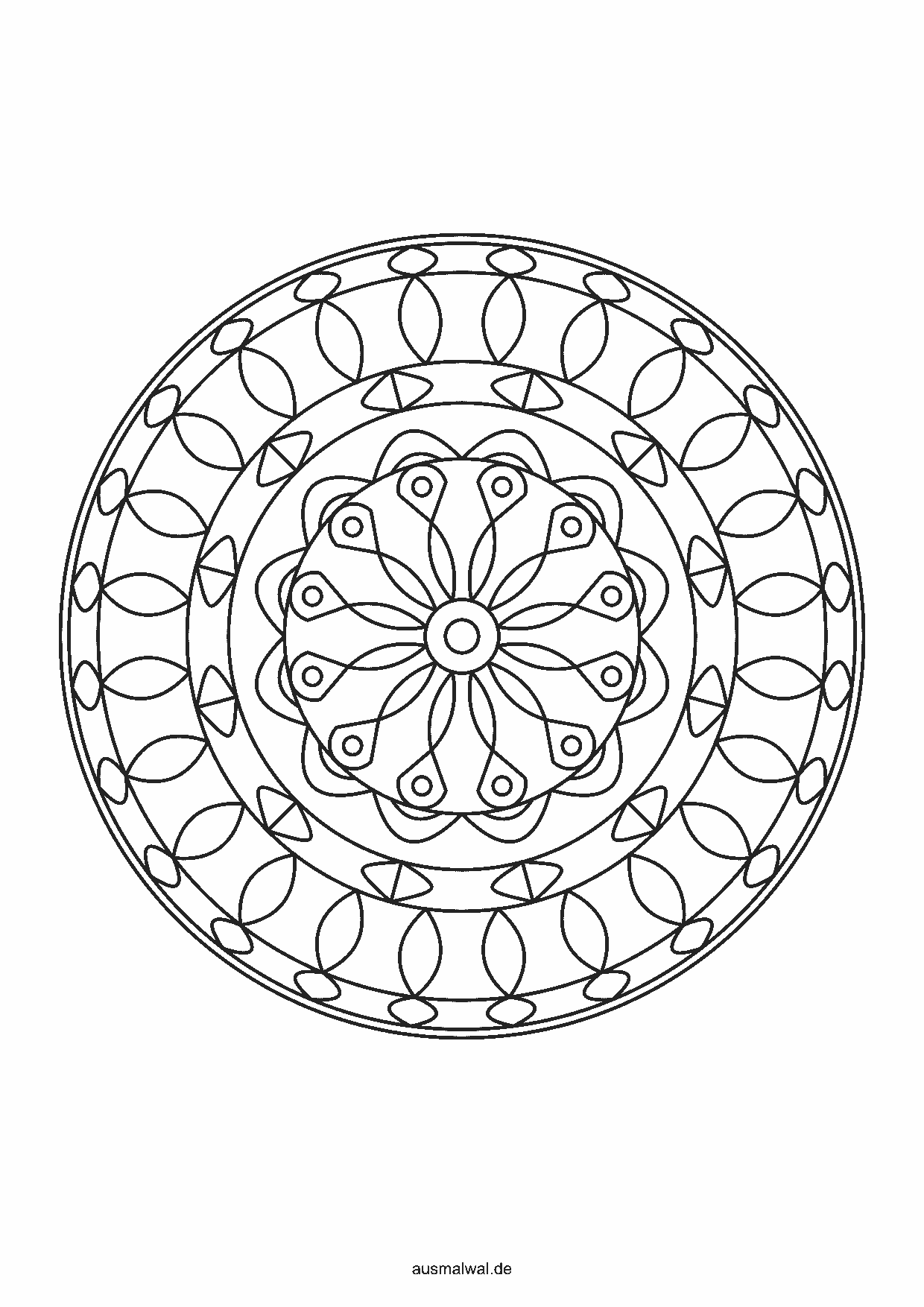 Mandala Nr. 444 zum Ausmalen, leicht