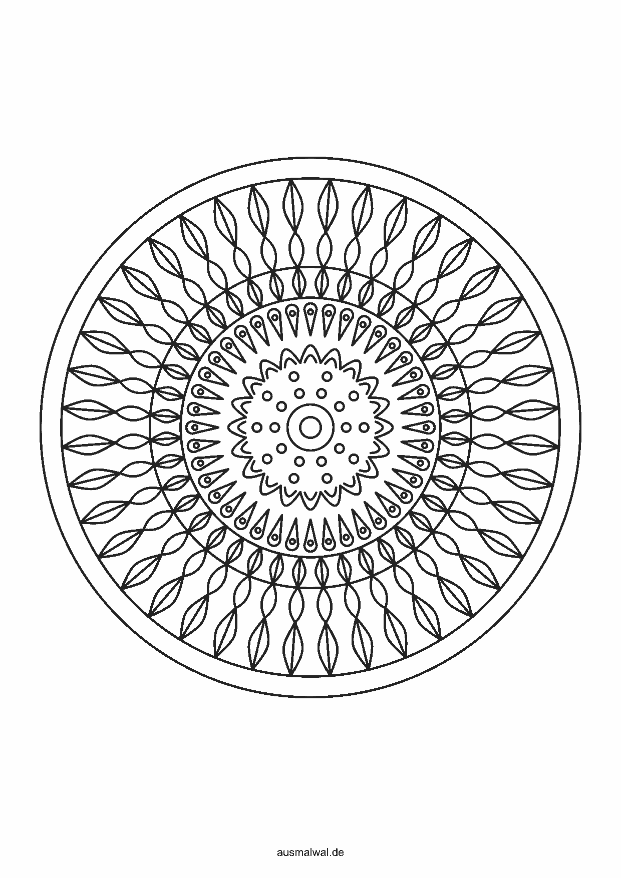 Mandala Nr. 55 zum Ausmalen, knifflig