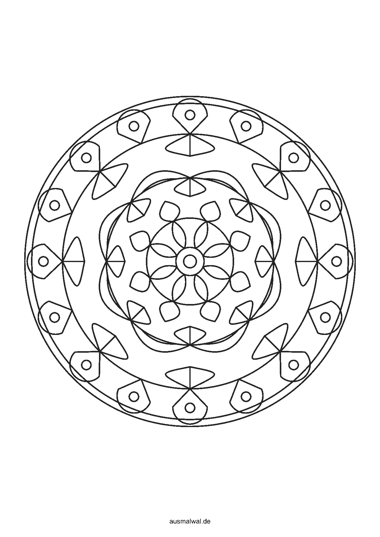 Mandala Nr. 64 zum Ausmalen, leicht
