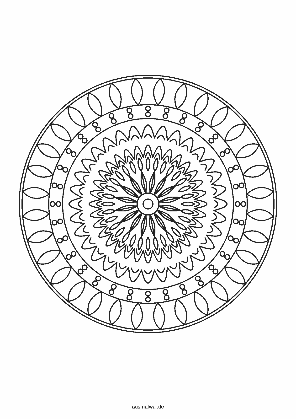 Mandala Nr. 7 zum Ausmalen, knifflig