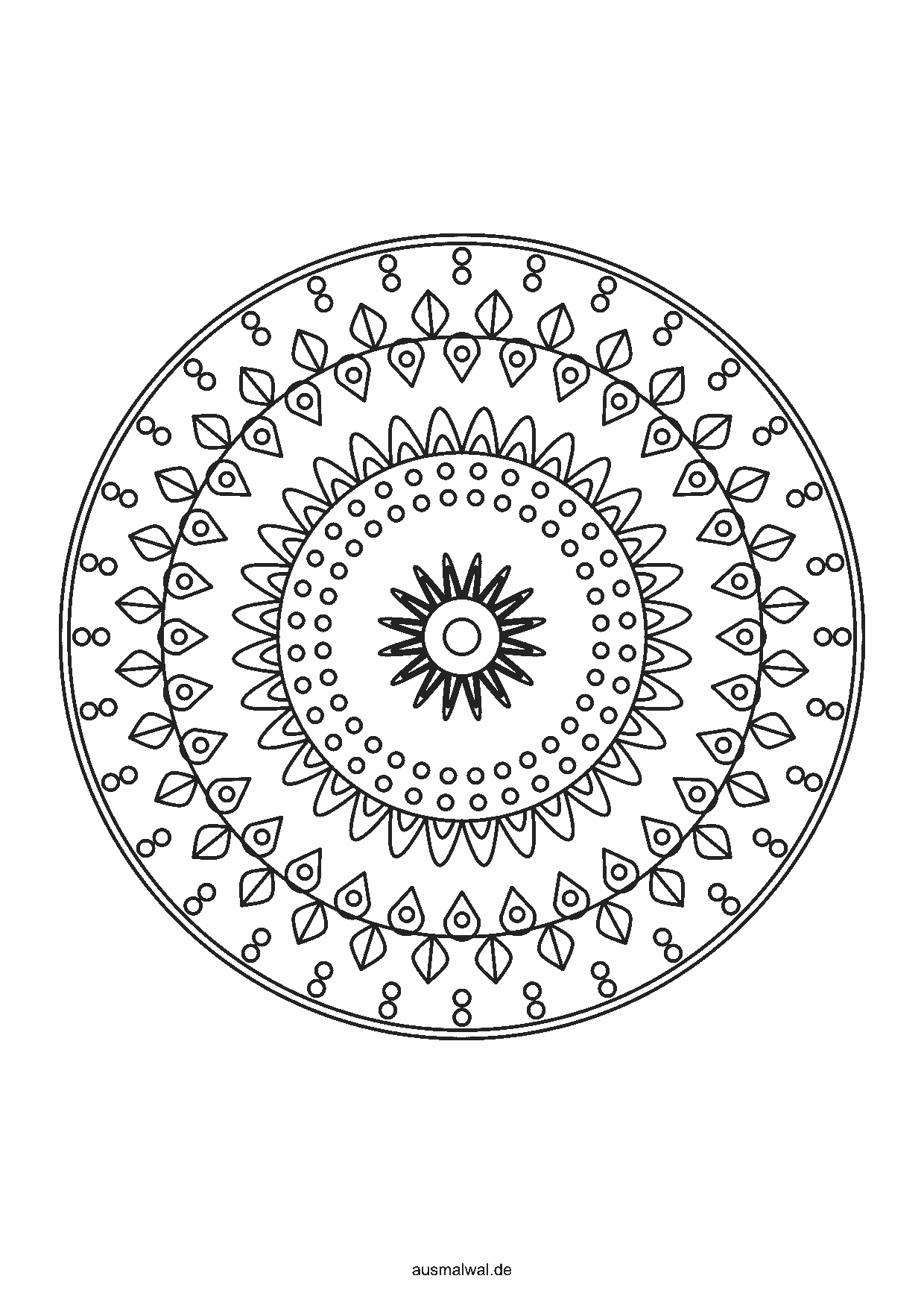 Mandala Nr. 777 zum Ausmalen, knifflig