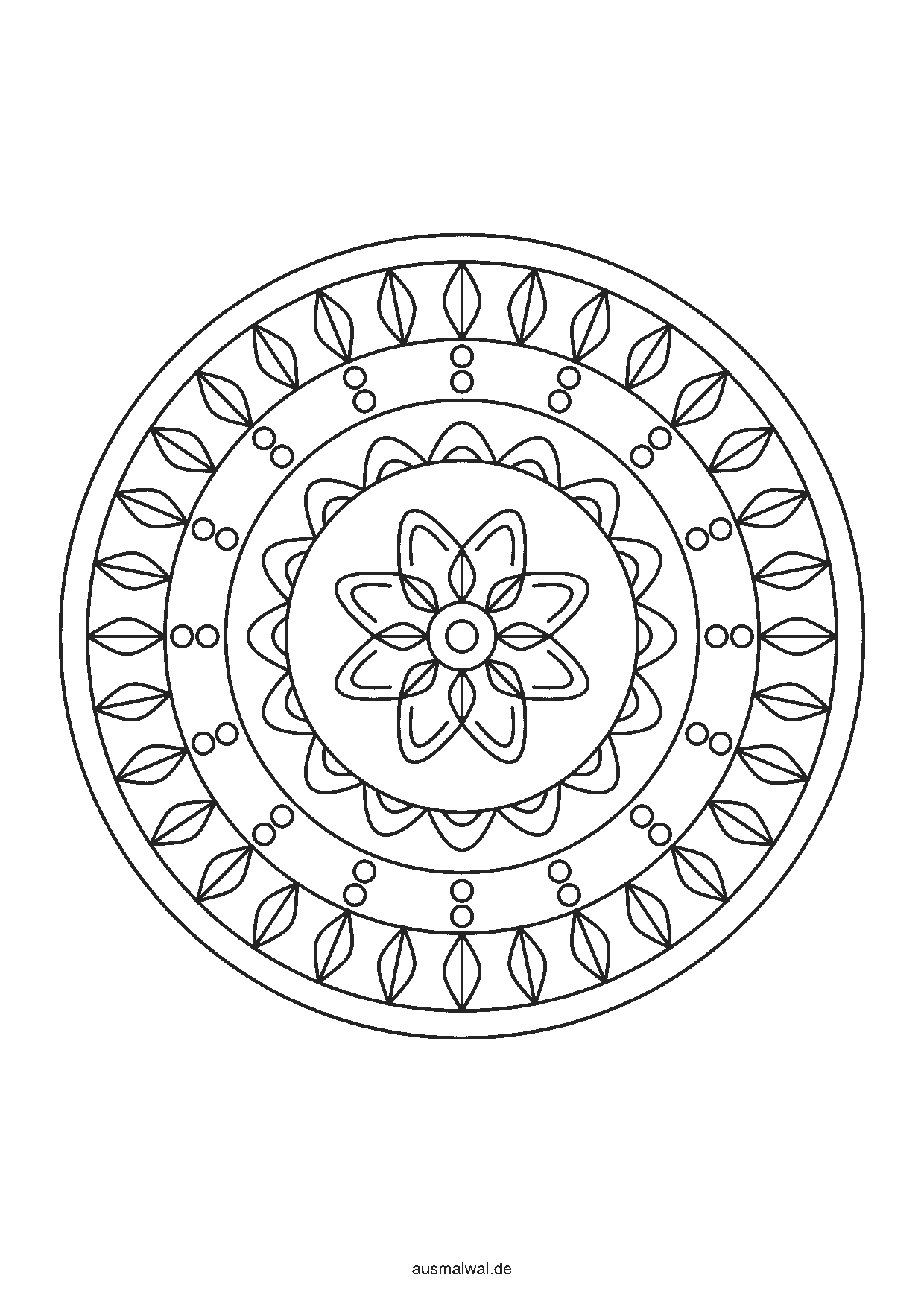 Mandala Nr. 8 zum Ausmalen, mittel