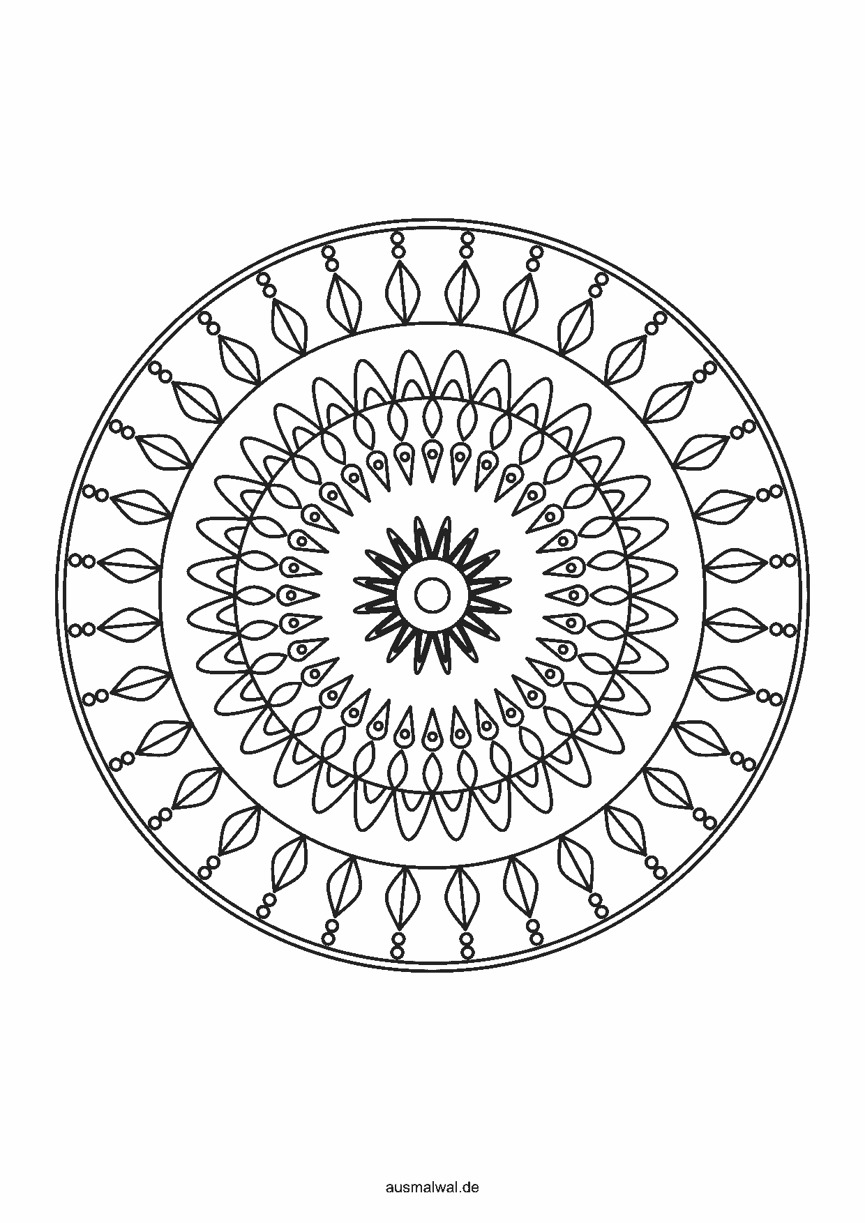 Mandala Nr. 888 zum Ausmalen, knifflig